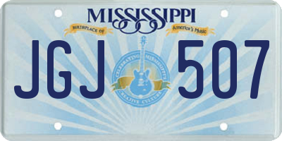 MS license plate JGJ507