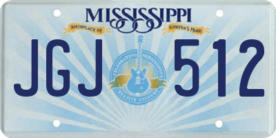 MS license plate JGJ512