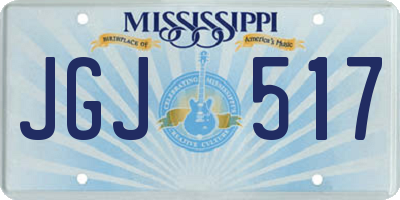 MS license plate JGJ517