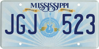 MS license plate JGJ523
