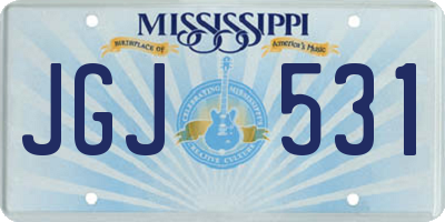 MS license plate JGJ531