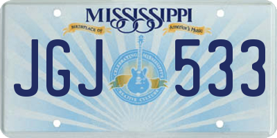 MS license plate JGJ533