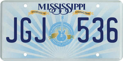 MS license plate JGJ536