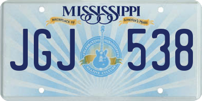 MS license plate JGJ538