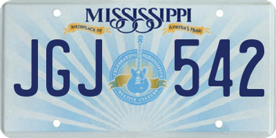MS license plate JGJ542