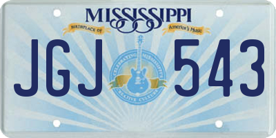 MS license plate JGJ543
