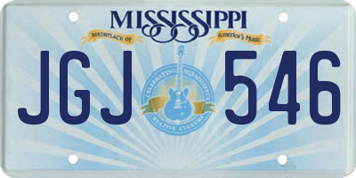 MS license plate JGJ546