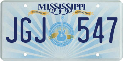 MS license plate JGJ547