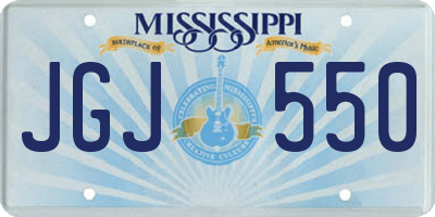 MS license plate JGJ550