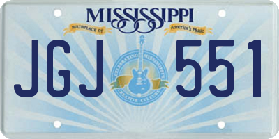 MS license plate JGJ551