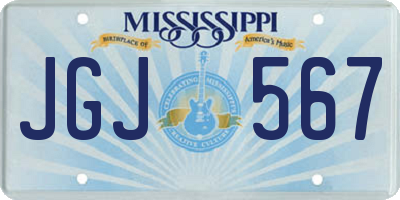 MS license plate JGJ567