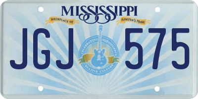 MS license plate JGJ575