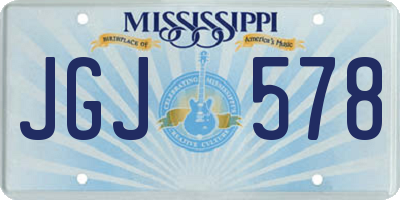 MS license plate JGJ578