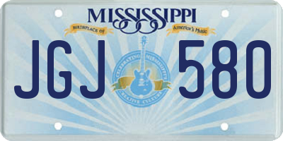 MS license plate JGJ580