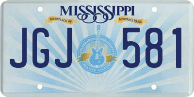 MS license plate JGJ581