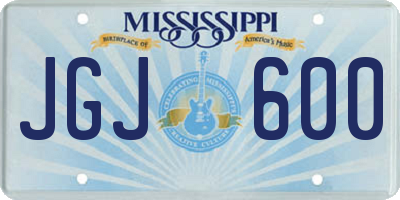 MS license plate JGJ600