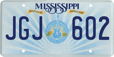 MS license plate JGJ602