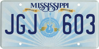 MS license plate JGJ603