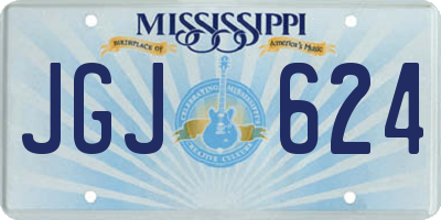 MS license plate JGJ624