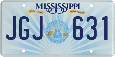 MS license plate JGJ631