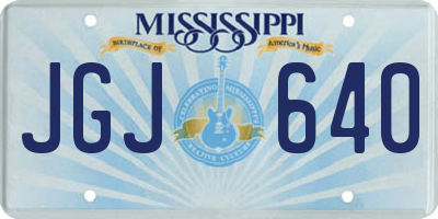 MS license plate JGJ640