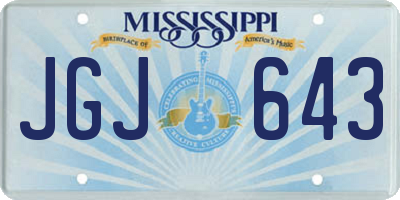 MS license plate JGJ643