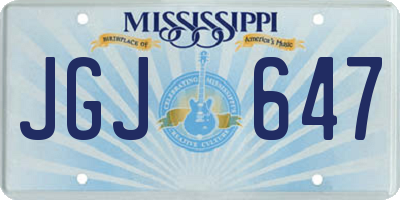MS license plate JGJ647