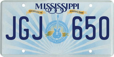 MS license plate JGJ650