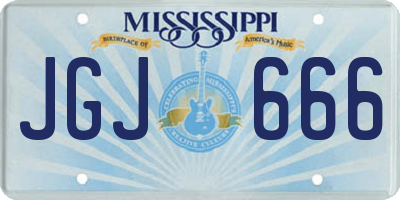 MS license plate JGJ666