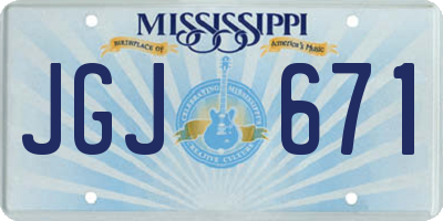 MS license plate JGJ671