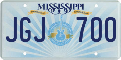 MS license plate JGJ700
