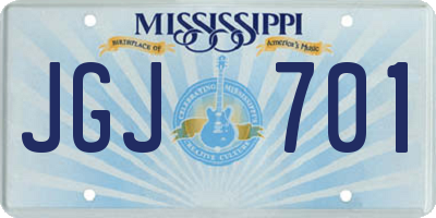 MS license plate JGJ701