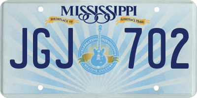MS license plate JGJ702