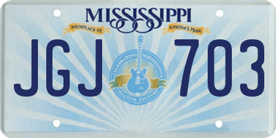 MS license plate JGJ703