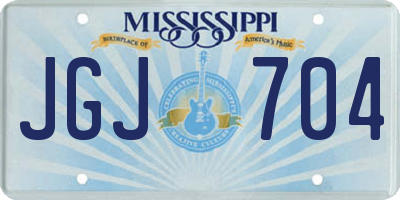 MS license plate JGJ704