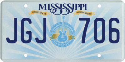 MS license plate JGJ706