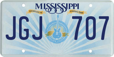 MS license plate JGJ707