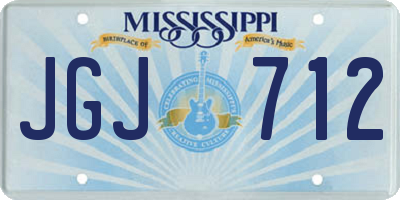MS license plate JGJ712