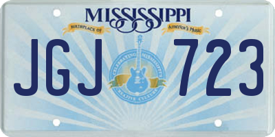 MS license plate JGJ723