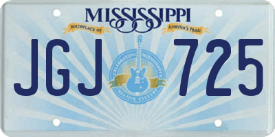 MS license plate JGJ725