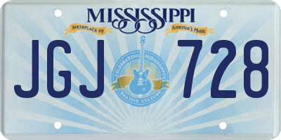 MS license plate JGJ728
