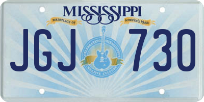 MS license plate JGJ730