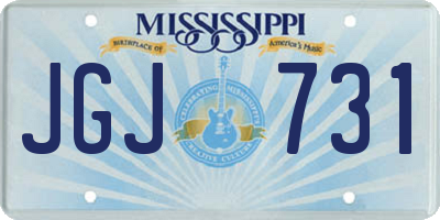 MS license plate JGJ731
