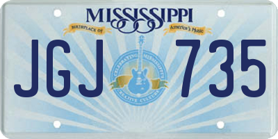 MS license plate JGJ735