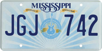 MS license plate JGJ742