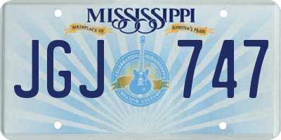 MS license plate JGJ747