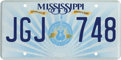 MS license plate JGJ748