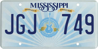 MS license plate JGJ749
