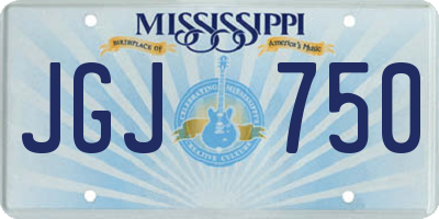MS license plate JGJ750