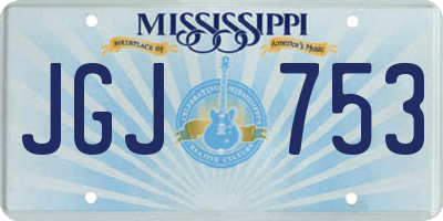 MS license plate JGJ753